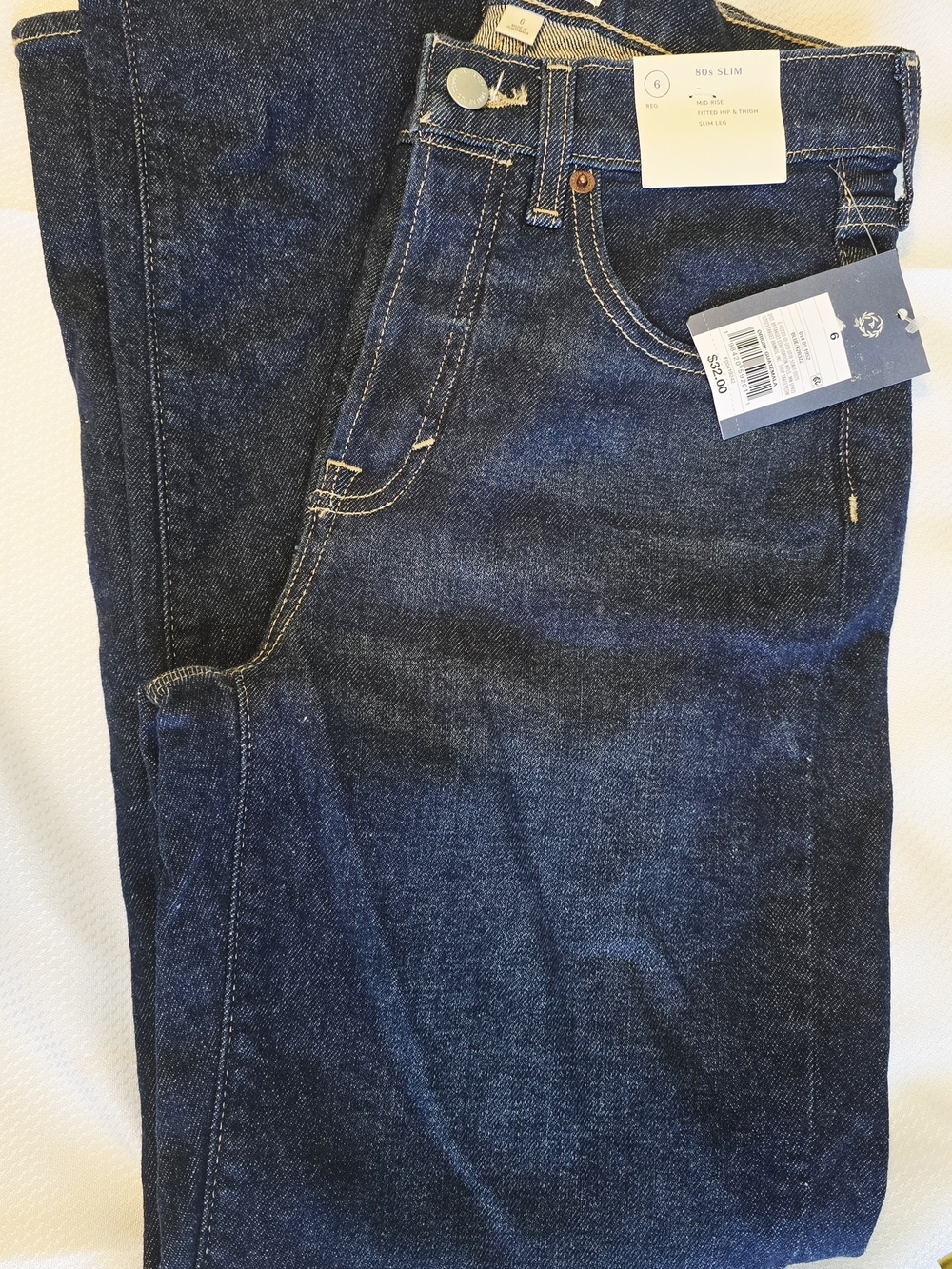 NWT Universal Thread Women’s Slim Mid-rise Jeans in Dark Blue Denim Sz 6R